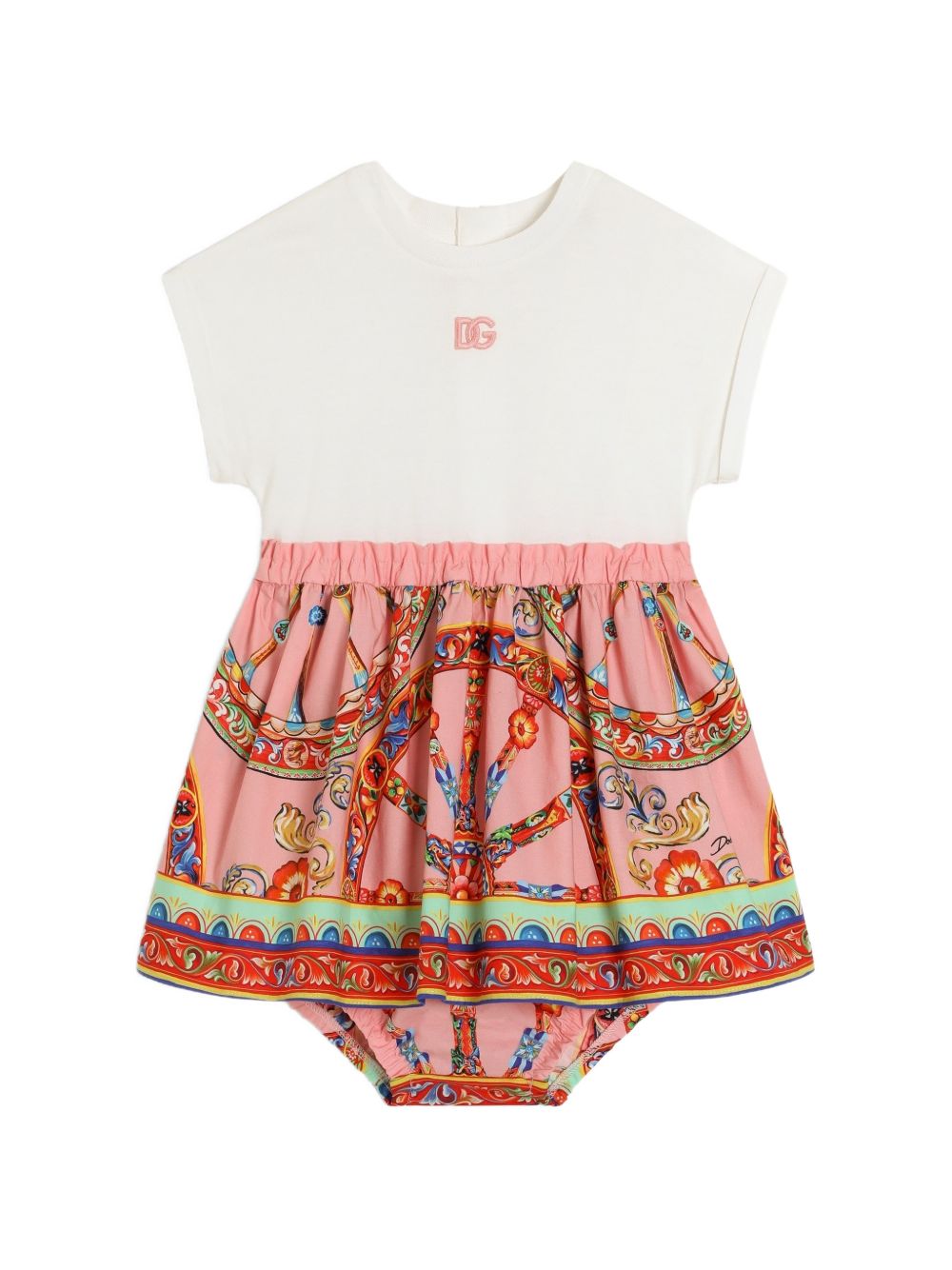 Abito bianco/multicolor per neonata L2JDAUG7P5S S9000 Dolce & Gabbana Kids 