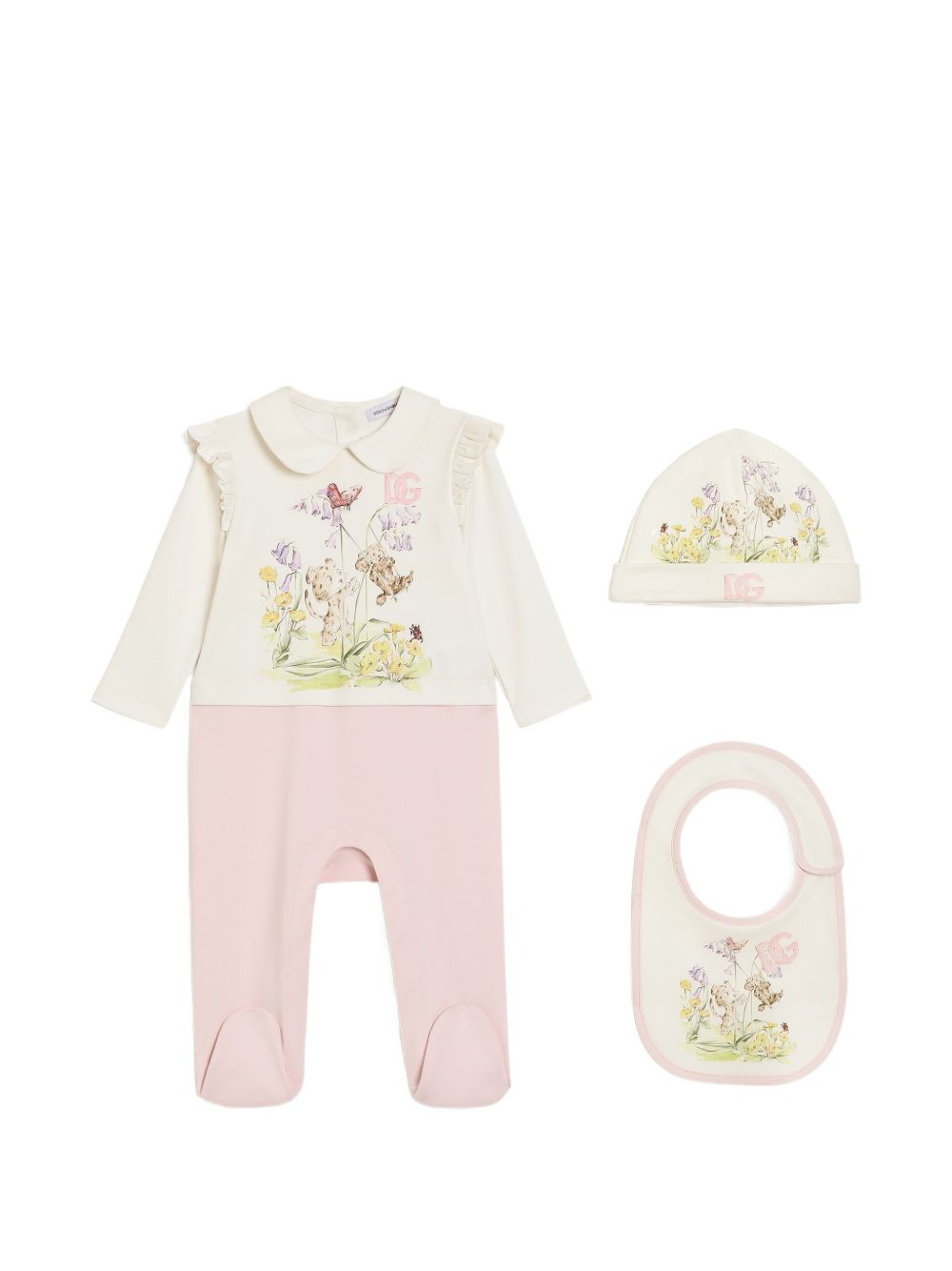Tutina bianca/rosa per neonata L2JO4CG7P8T S9000 Dolce & Gabbana Kids 
