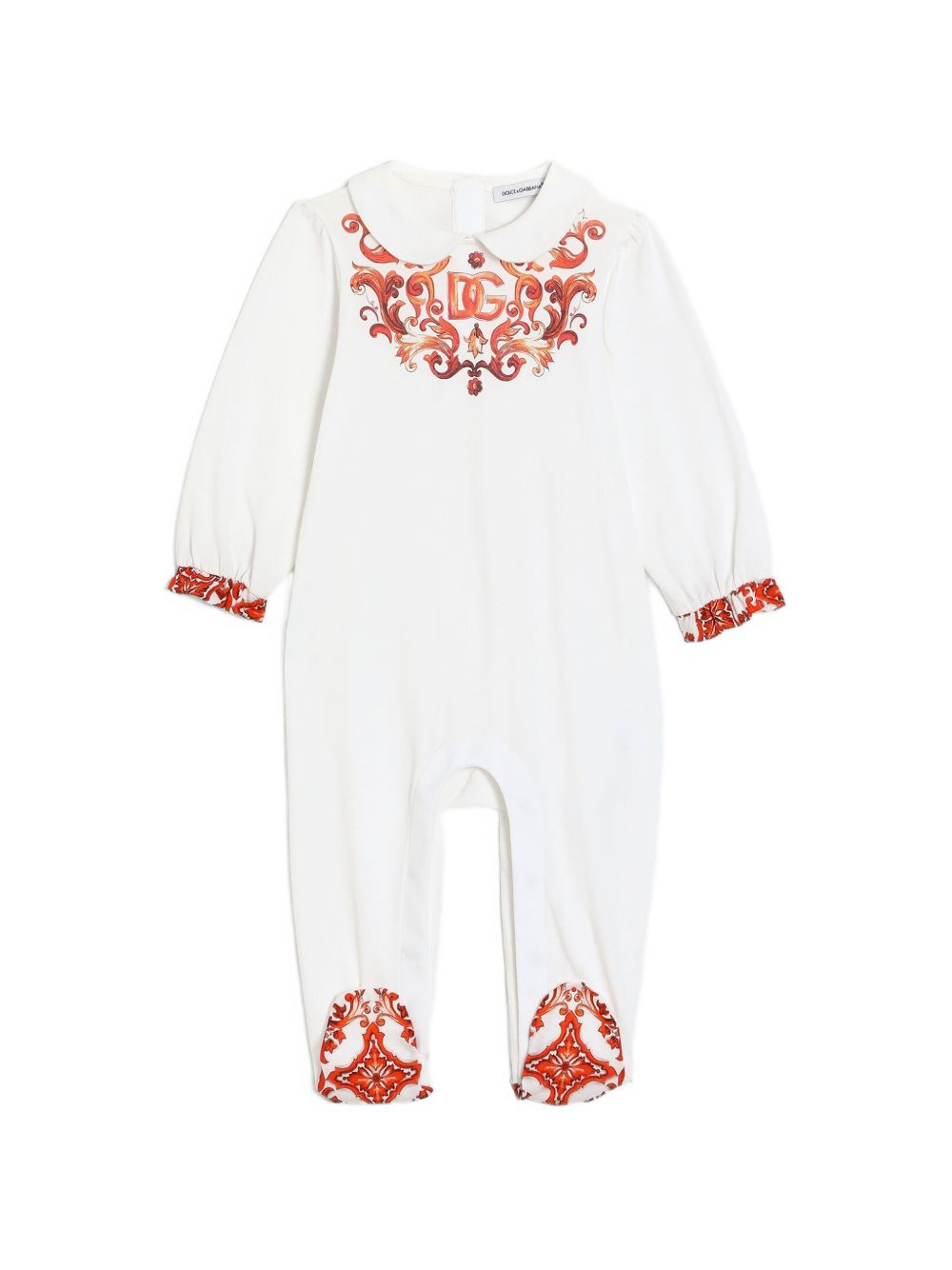 Tutina bianca/arancione per neonata L2JO5EG7P4T W0111 Dolce & Gabbana Kids 
