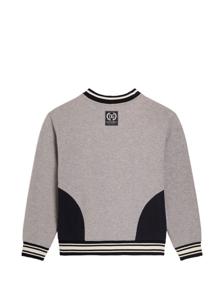 Felpa nera/grigia per bambino L4JWNUG7P6H S9000 Dolce & Gabbana Kids 