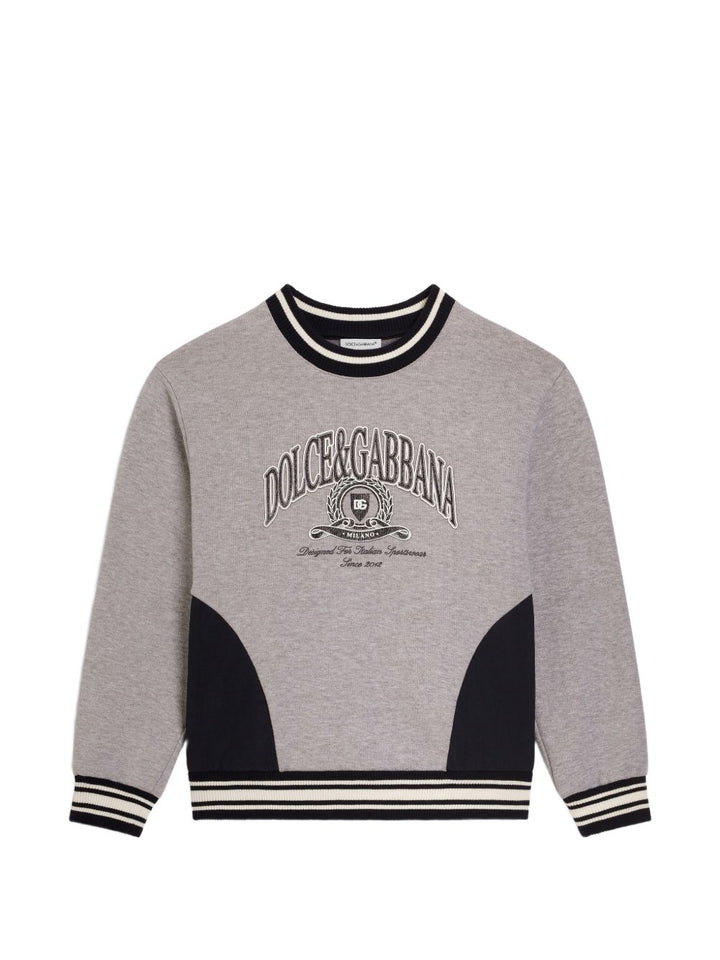 Felpa nera/grigia per bambino L4JWNUG7P6H S9000 Dolce & Gabbana Kids 