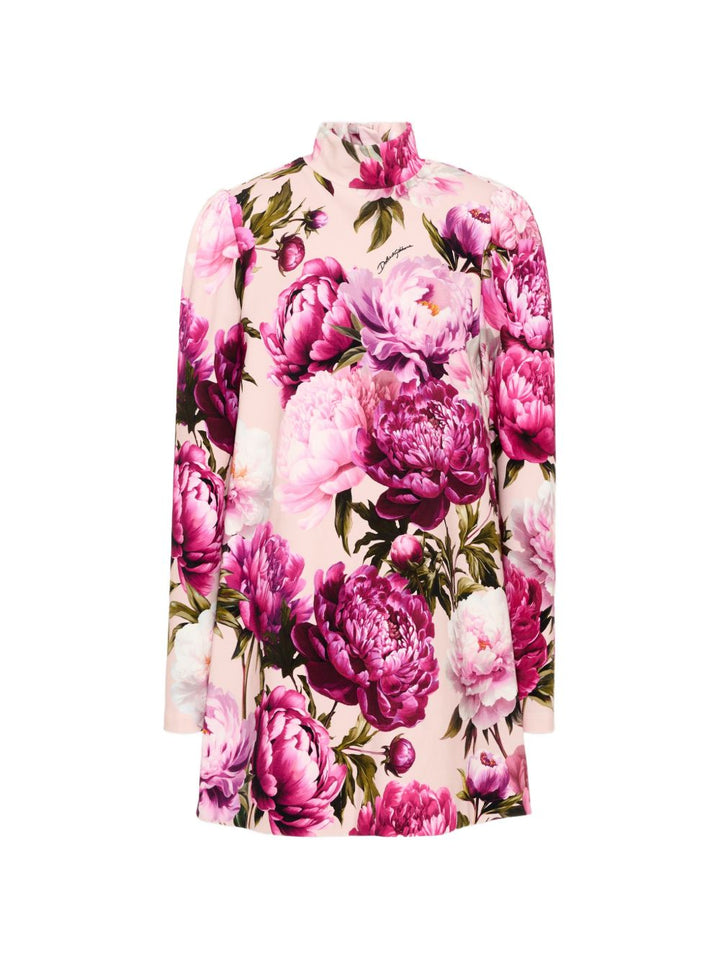 Abito viola floreale per bambina L5JD7LG7QZU HF6FZ Dolce & Gabbana Kids 