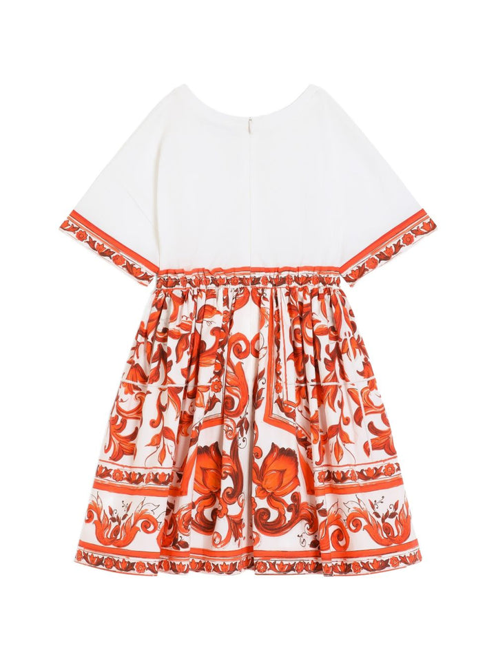 Abito arancione/bianco per bambina L5JDBFG7P4G S9000 Dolce & Gabbana Kids 
