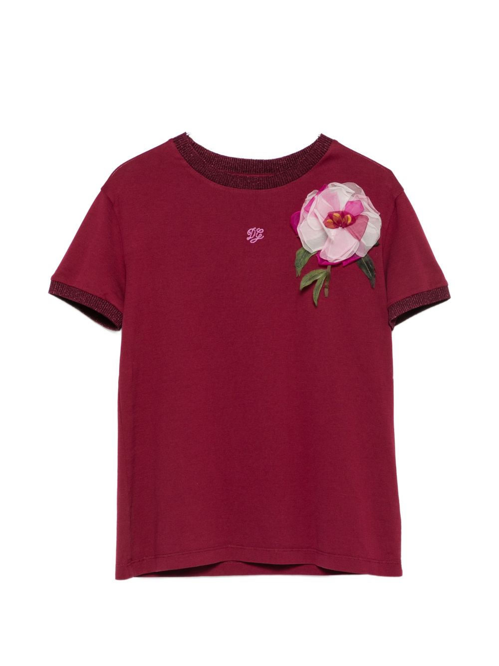 T-shirt rosso per bambina L5JTNJG7QNZ R0375 Dolce & Gabbana Kids 