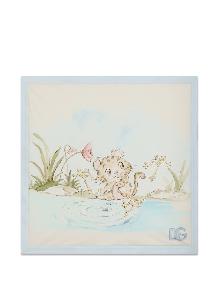 Coperta bianca/azzurra per neonato LNJAH3G7P8U S9001 Dolce & Gabbana Kids 