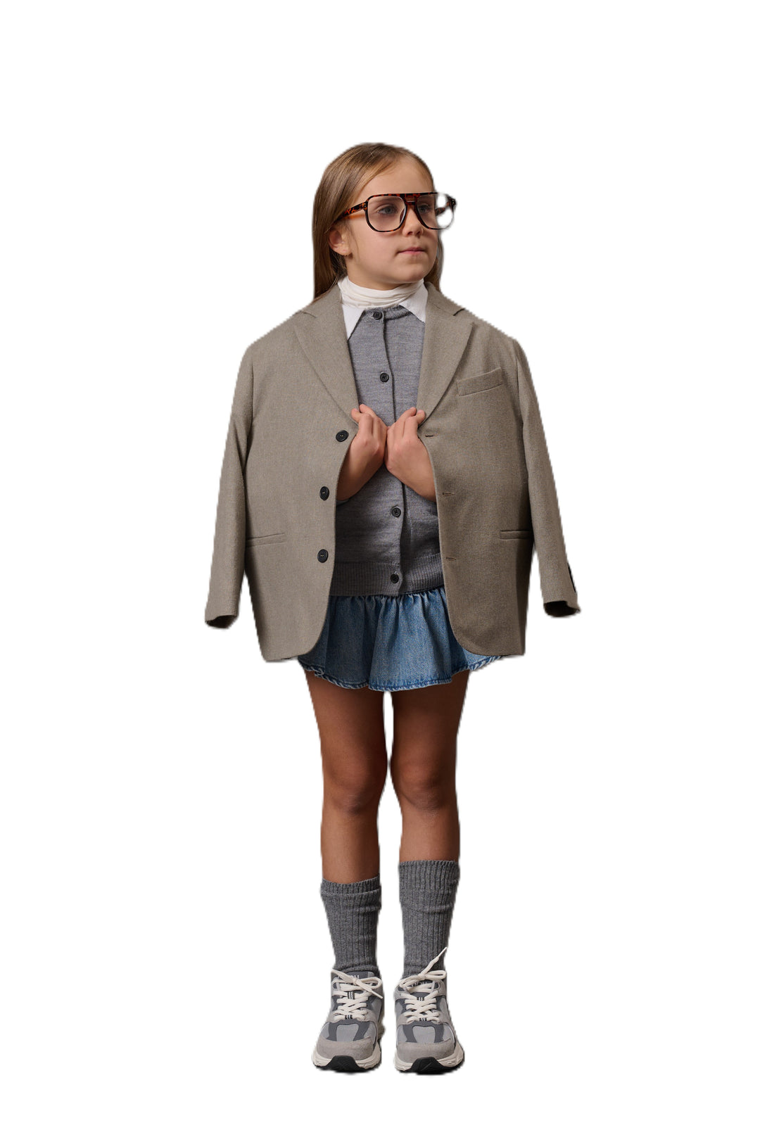 Blazer grigia per bambina DZ2P04I0337 903 Douuod Kids 