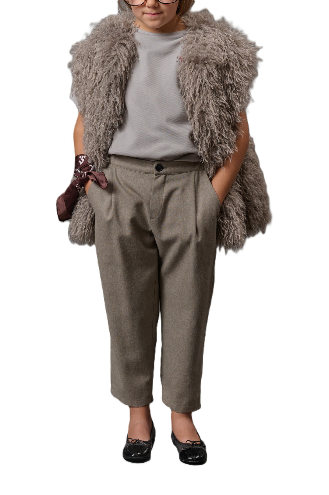 Pantalone grigio per bambina DZ6P11I0337 903 Douuod Kids 