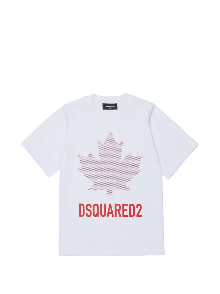 T-shirt bianco per bambino DQ3434D0AJ5 DQ100 Dsquared2 Kids 