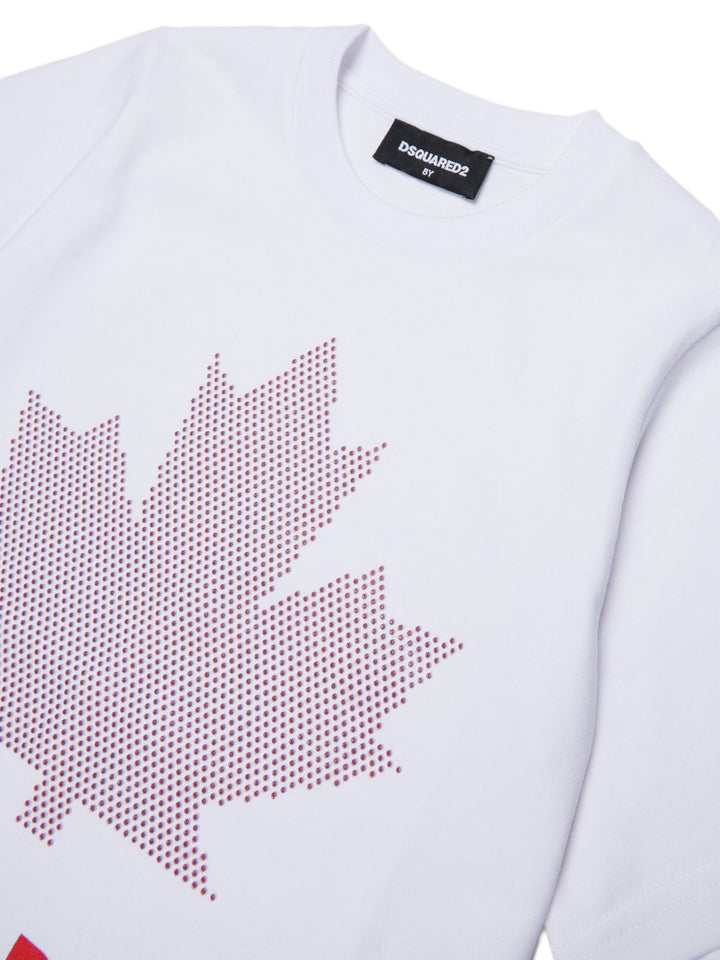 T-shirt bianco per bambino DQ3434D0AJ5 DQ100 Dsquared2 Kids 