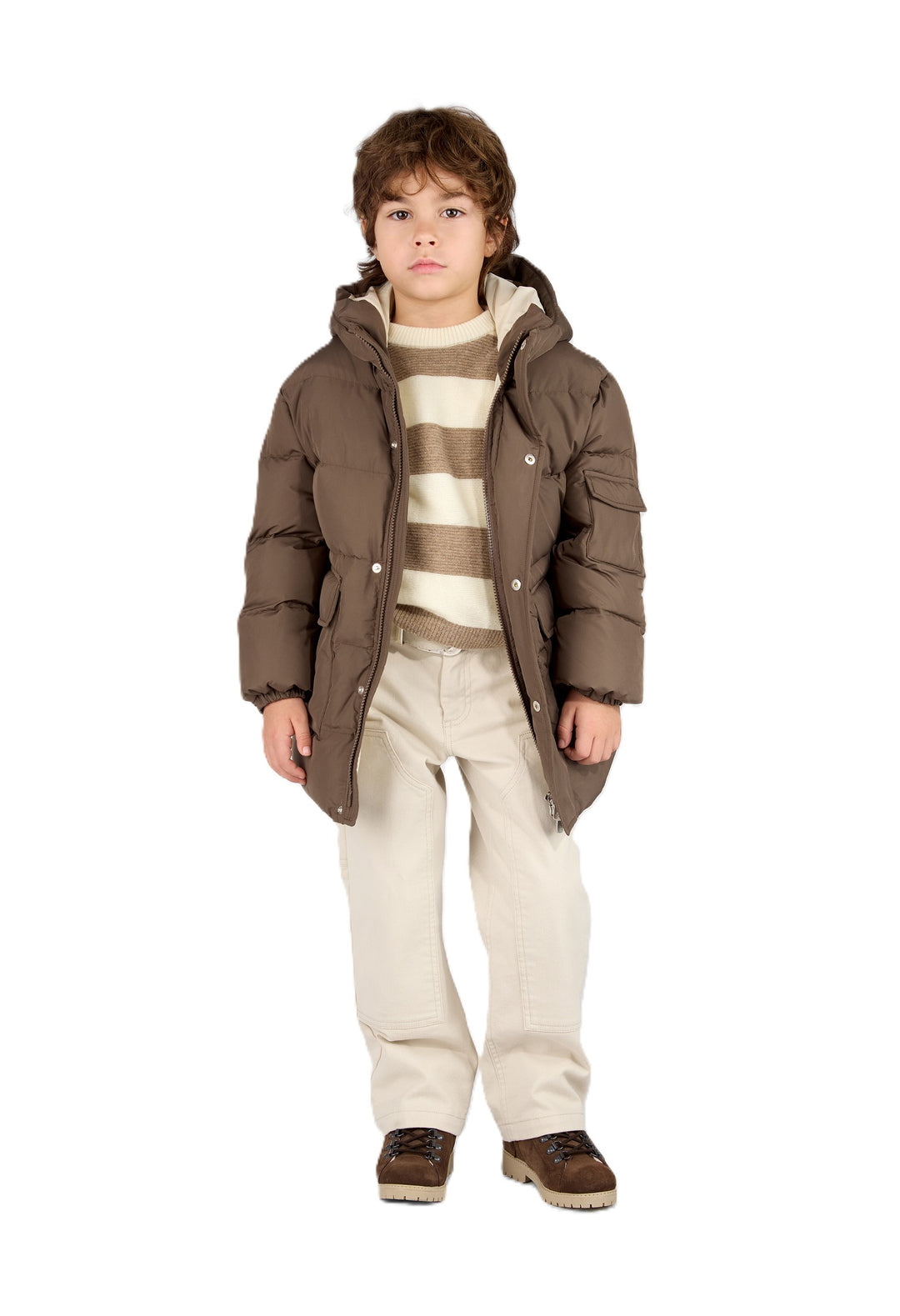 Maglione beige marrone per bambino EZ9H80Z2498 101MA Eleventy Kids 
