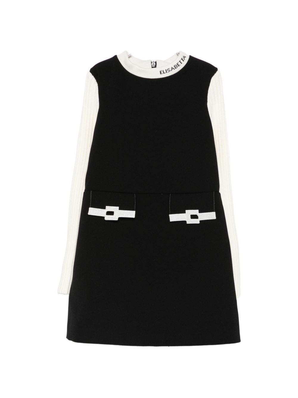 Abito nero/bianco per bambina EFAB6900GA022 D848 Elisabetta Franchi Kids 