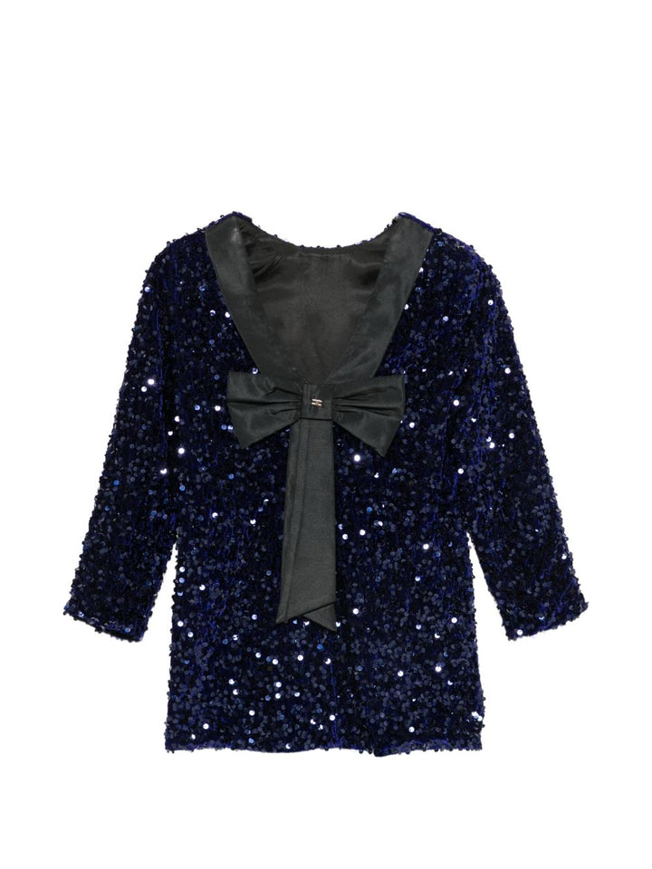 Abito blu/nero per bambina EFAB7010TV093 4002 Elisabetta Franchi Kids 