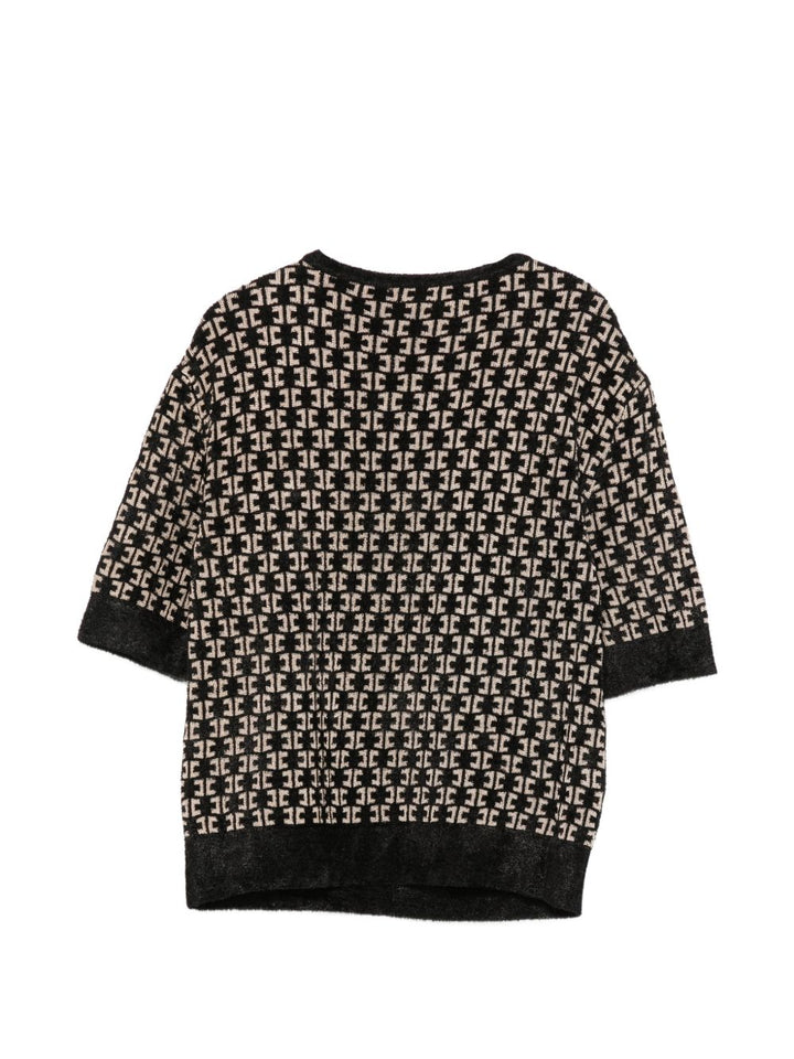 Maglione nero/beige per bambina EFMA200CFL149 D657 Elisabetta Franchi Kids 
