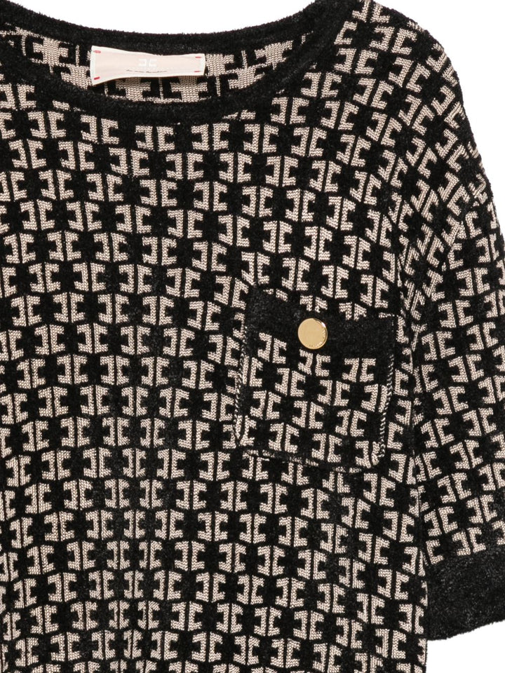 Maglione nero/beige per bambina EFMA200CFL149 D657 Elisabetta Franchi Kids 