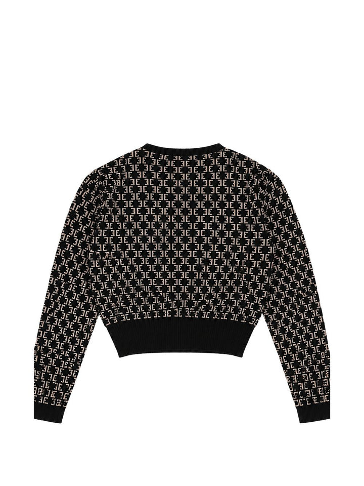 Cardigan nero per bambina EFMA201CFL149 D657 Elisabetta Franchi Kids 