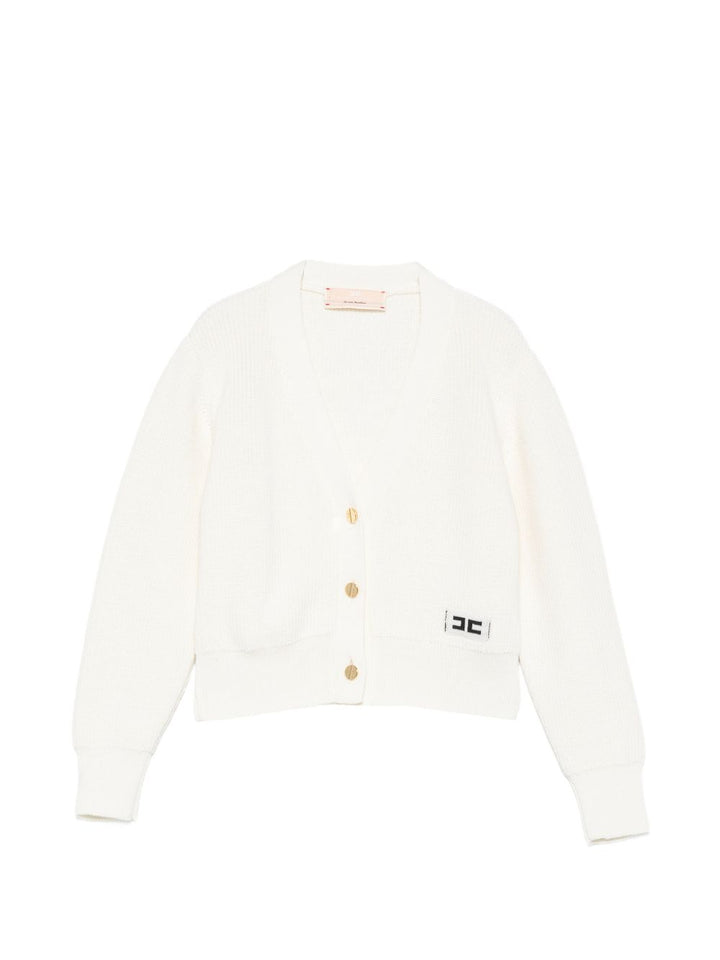 Cardigan bianco per bambina EFMA203CFL159 0077 Elisabetta Franchi Kids 