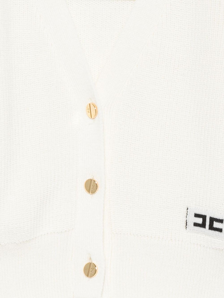 Cardigan bianco per bambina EFMA203CFL159 0077 Elisabetta Franchi Kids 