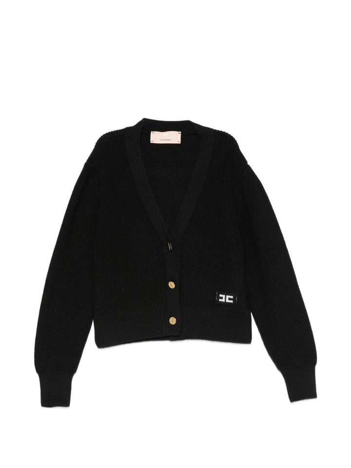 Cardigan nero per bambina EFMA203CFL159 N101 Elisabetta Franchi Kids 