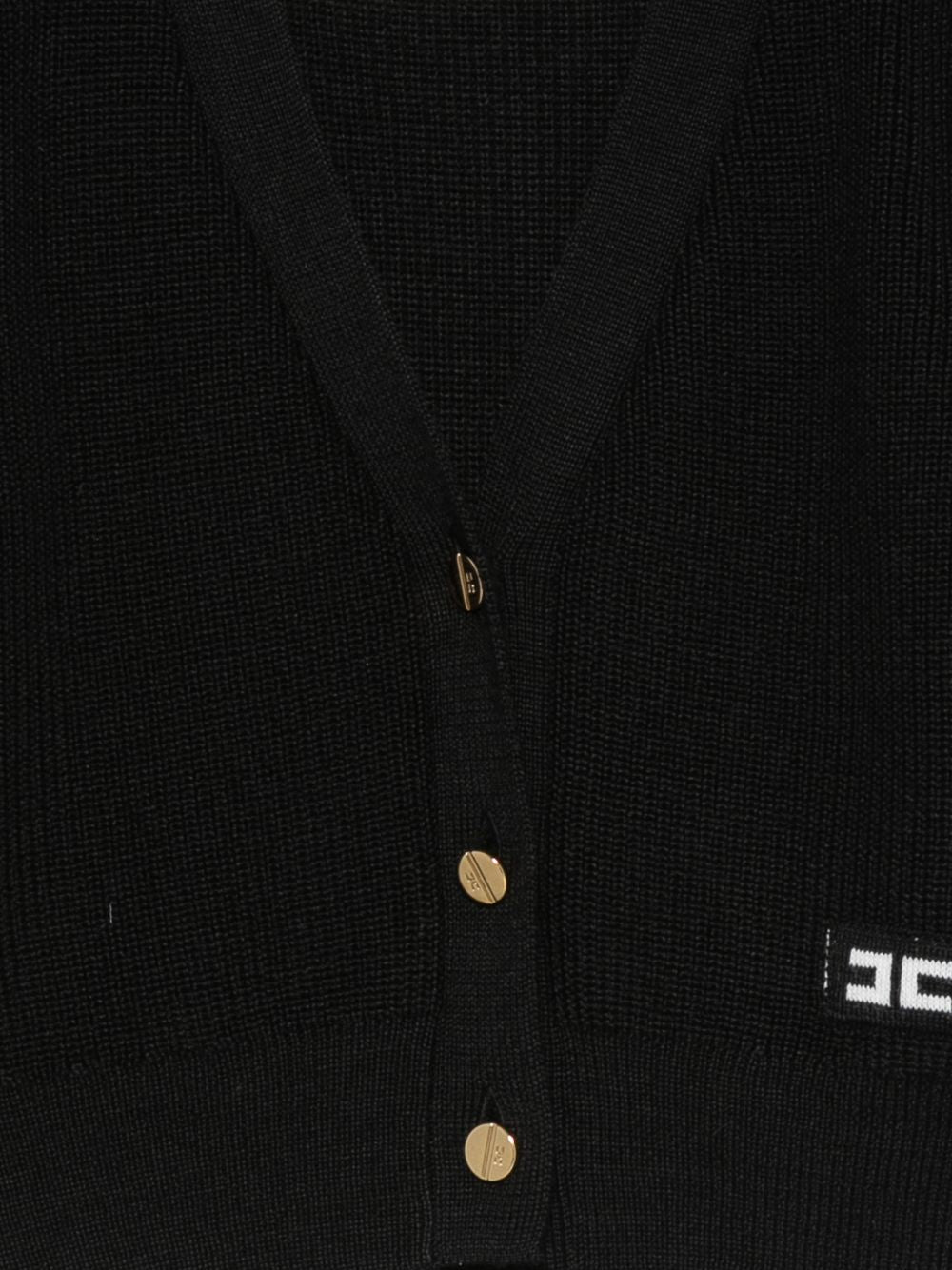 Cardigan nero per bambina EFMA203CFL159 N101 Elisabetta Franchi Kids 