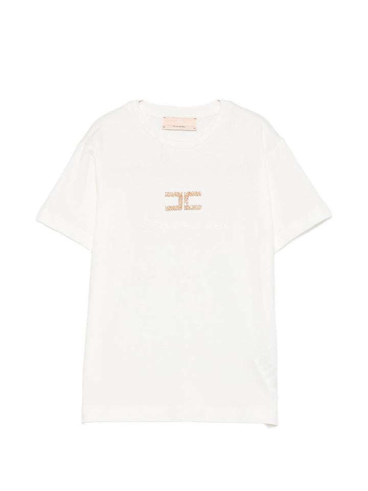 T-shirt avorio per bambina EFTS271CJE018 0004 Elisabetta Franchi Kids 