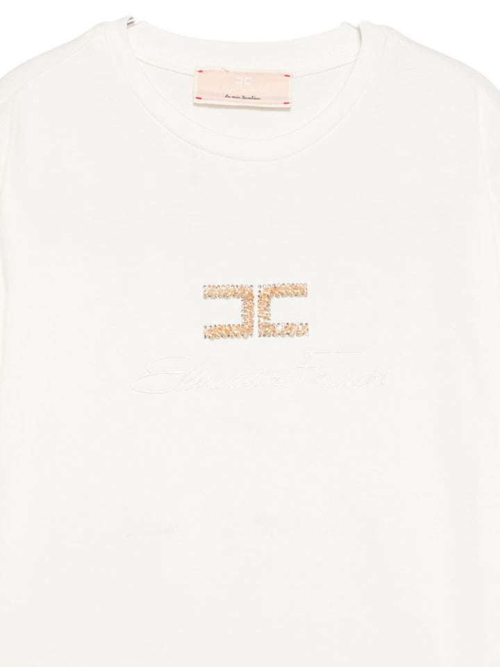 T-shirt avorio per bambina EFTS271CJE018 0004 Elisabetta Franchi Kids 