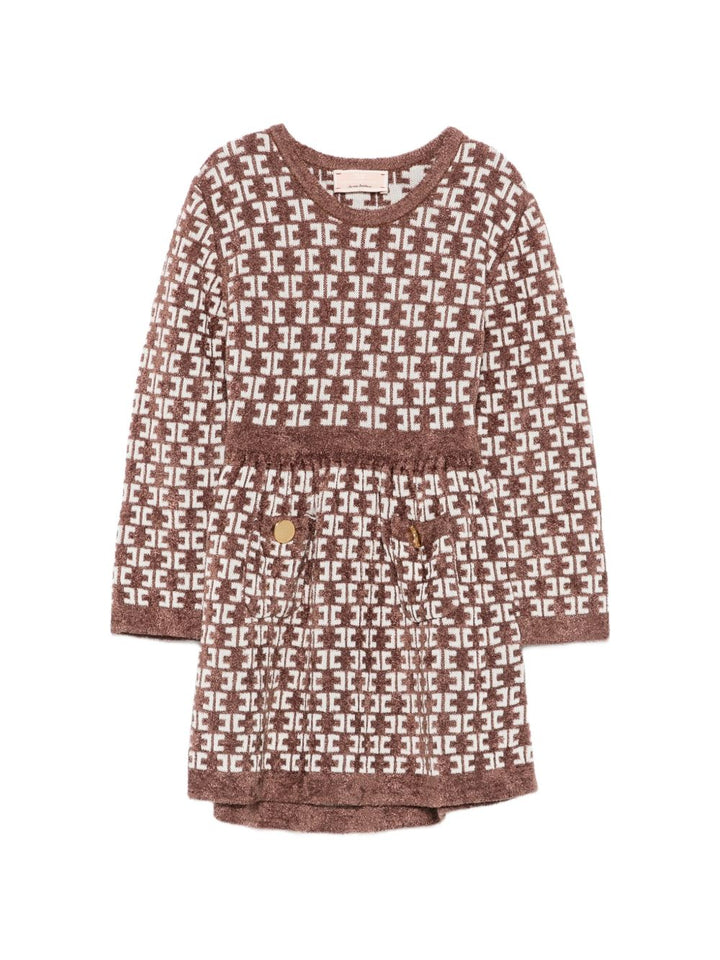 Abito marrone per neonata EGAB250CFL149 D662 Elisabetta Franchi Kids 