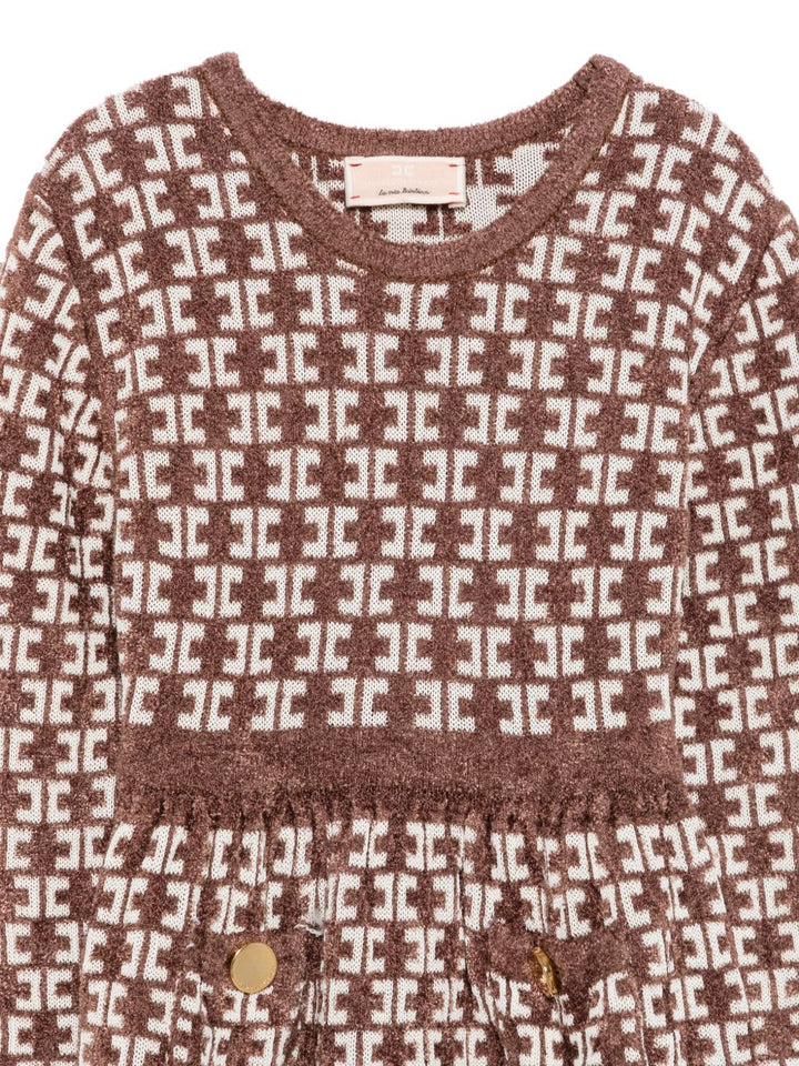 Abito marrone per neonata EGAB250CFL149 D662 Elisabetta Franchi Kids 
