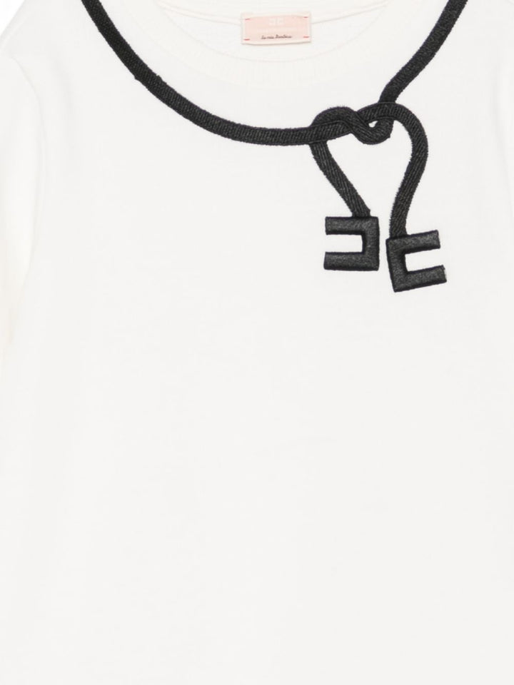Abito bianco per bambina EGAB253CFF017 0077 Elisabetta Franchi Kids 