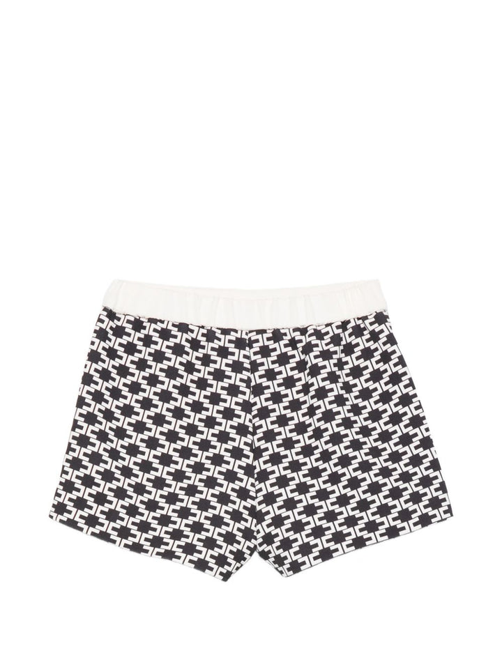 Bermuda bianco/nero per bambina EGBE0320GA039 D948 Elisabetta Franchi Kids 