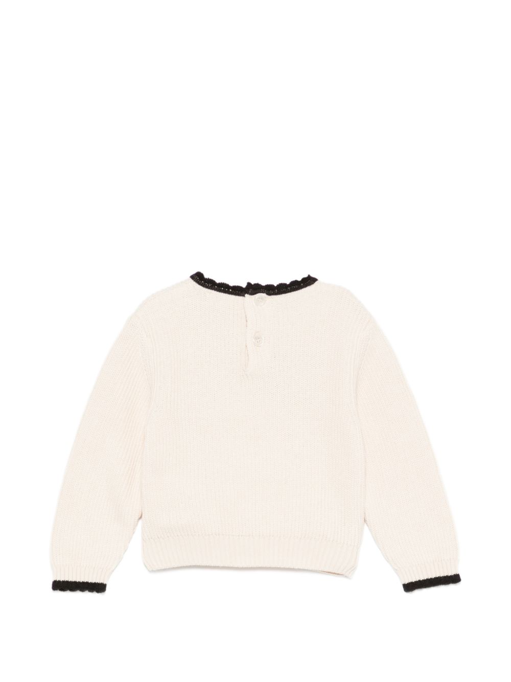 Maglione crema/nero per bambina EGMA060CFL001 0188 Elisabetta Franchi Kids 