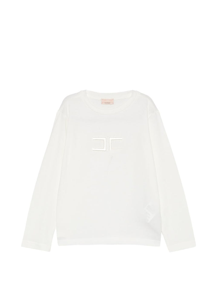T-shirt bianca per bambina EGTS122CJE018 0004 Elisabetta Franchi Kids 