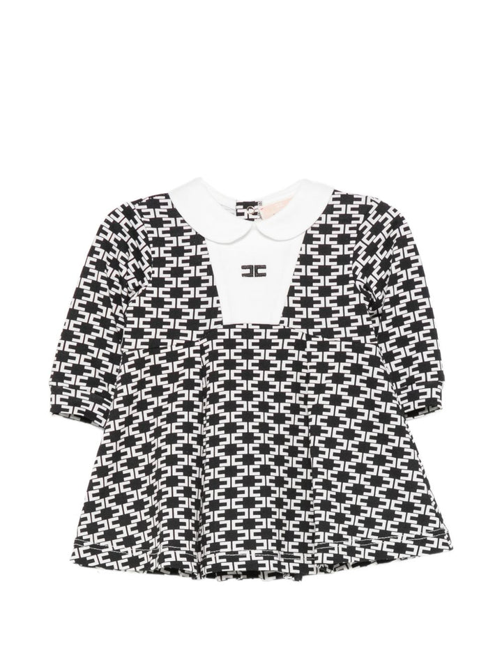 Abito bianco/nero per neonata ENAB0870JF054 D771 Elisabetta Franchi Kids 