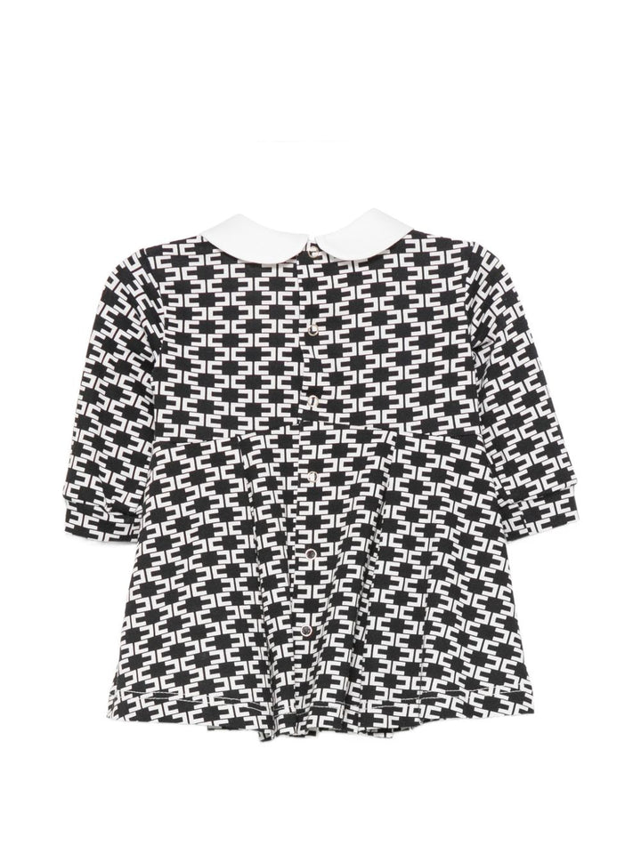 Abito bianco/nero per neonata ENAB0870JF054 D771 Elisabetta Franchi Kids 