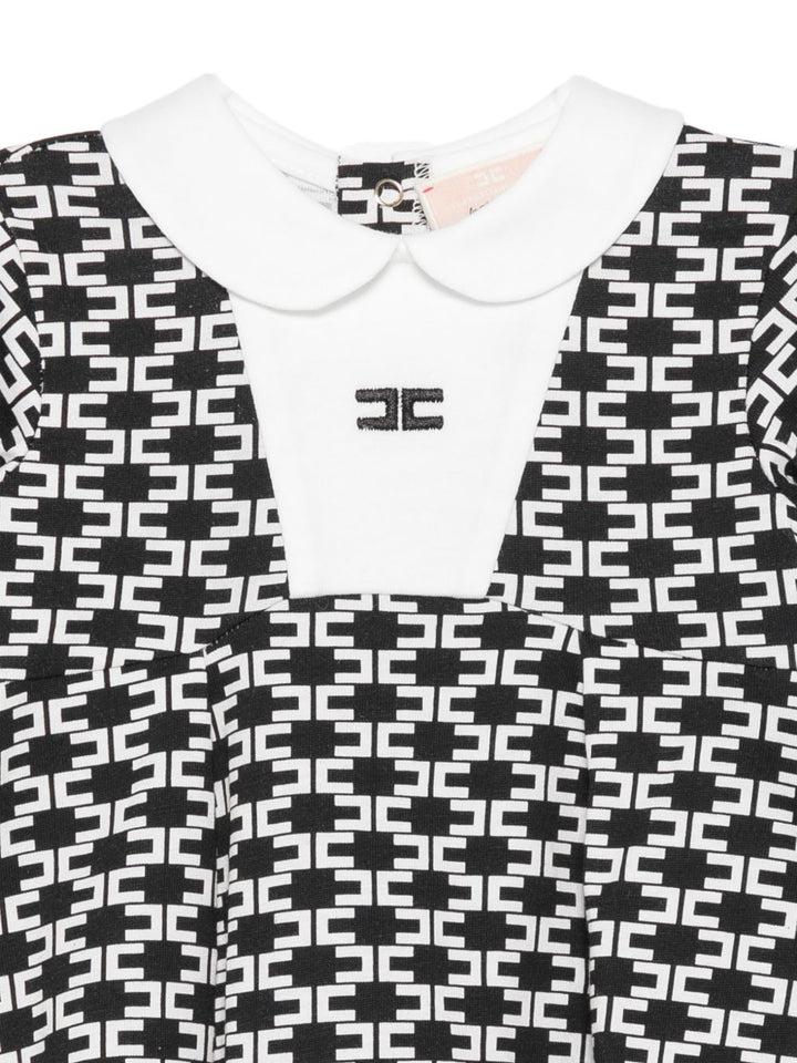 Abito bianco/nero per neonata ENAB0870JF054 D771 Elisabetta Franchi Kids 