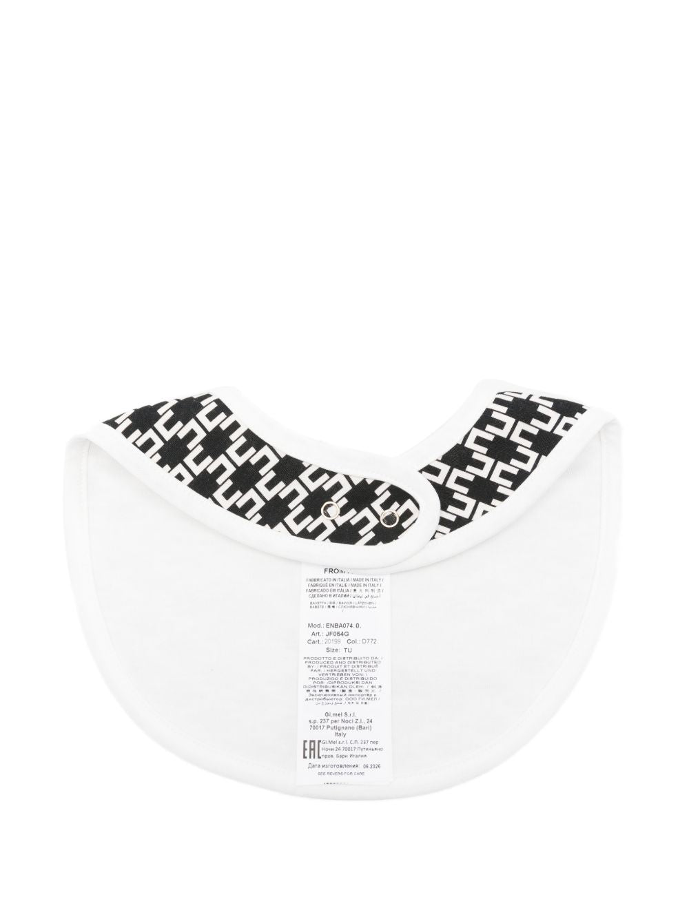 Bavaglio nero/bianco per neonata ENBA0740JF054 D772 Elisabetta Franchi Kids 