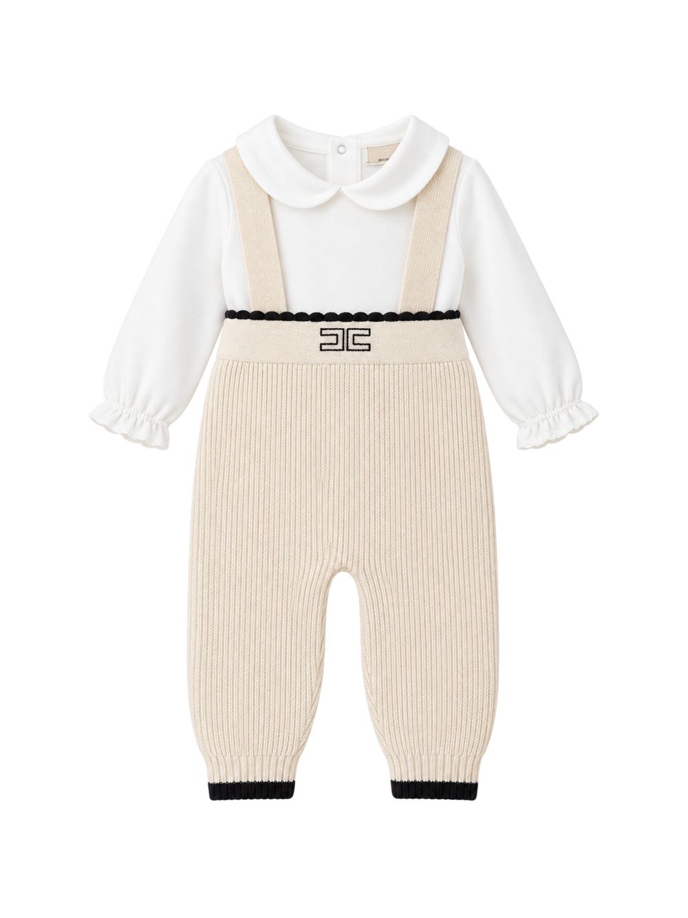 Completo burro/bainco per neonata ENCD126CFL001 0188 Elisabetta Franchi Kids 