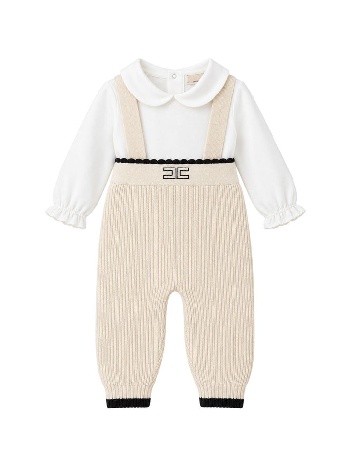 Completo burro/bainco per neonata ENCD126CFL001 0188 Elisabetta Franchi Kids 