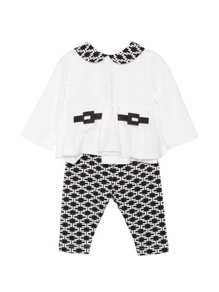Completo bianco/nero per neonata ENCD1280JF054 D771 Elisabetta Franchi Kids 