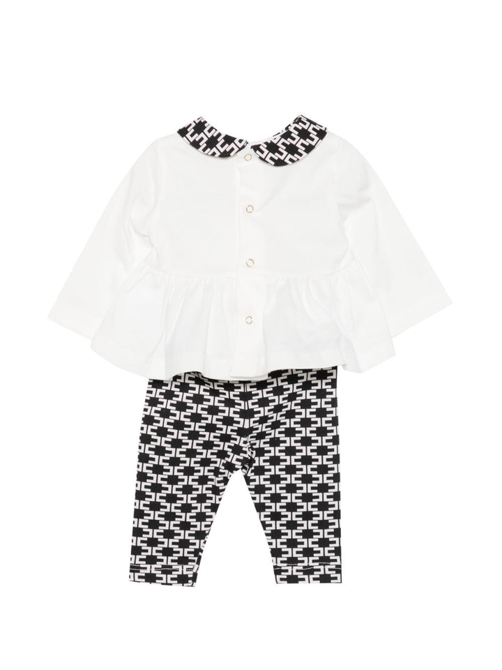 Completo bianco/nero per neonata ENCD1280JF054 D771 Elisabetta Franchi Kids 