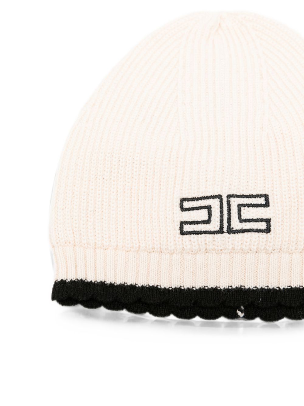 Cappello burro/nero per neonata ENCP086CFL001 0188 Elisabetta Franchi Kids 