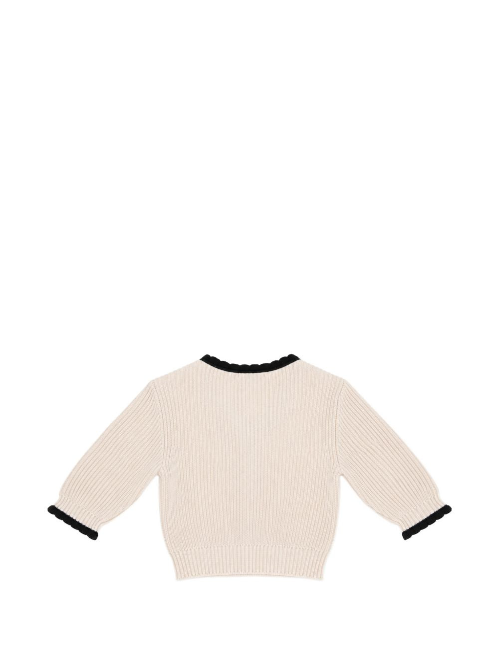 Cardigan burro/nero per neonata ENMA018CFL001 0188 Elisabetta Franchi Kids 