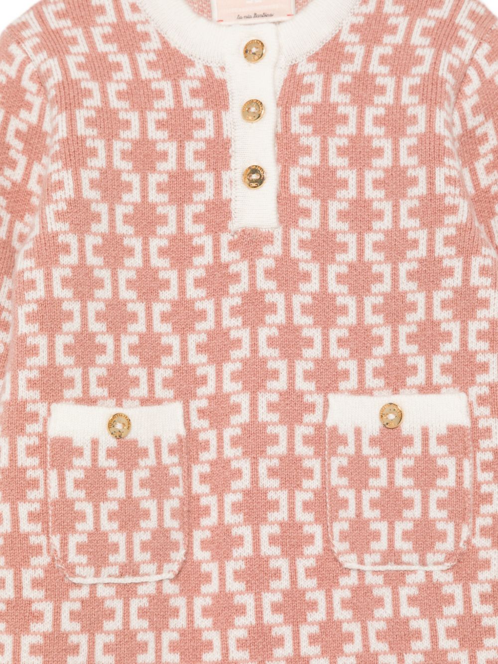Tutina rosa/oro per neonata ENTU159CFL139 D777 Elisabetta Franchi Kids 