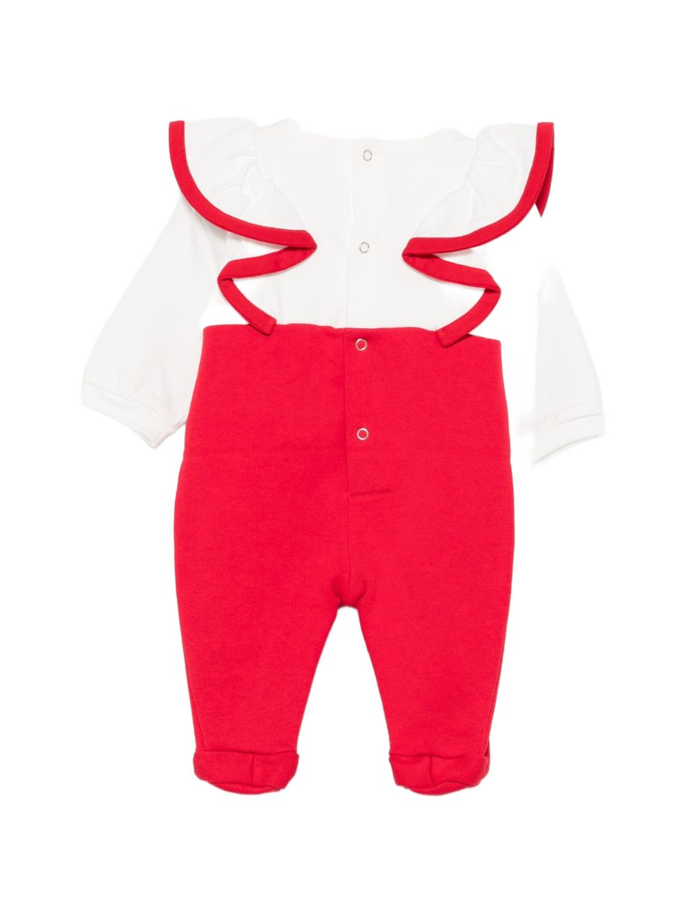 Tutina bianco/rosso per neonata ENTU1610FF002 0182 Elisabetta Franchi Kids 
