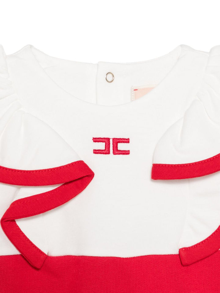 Tutina bianco/rosso per neonata ENTU1610FF002 0182 Elisabetta Franchi Kids 