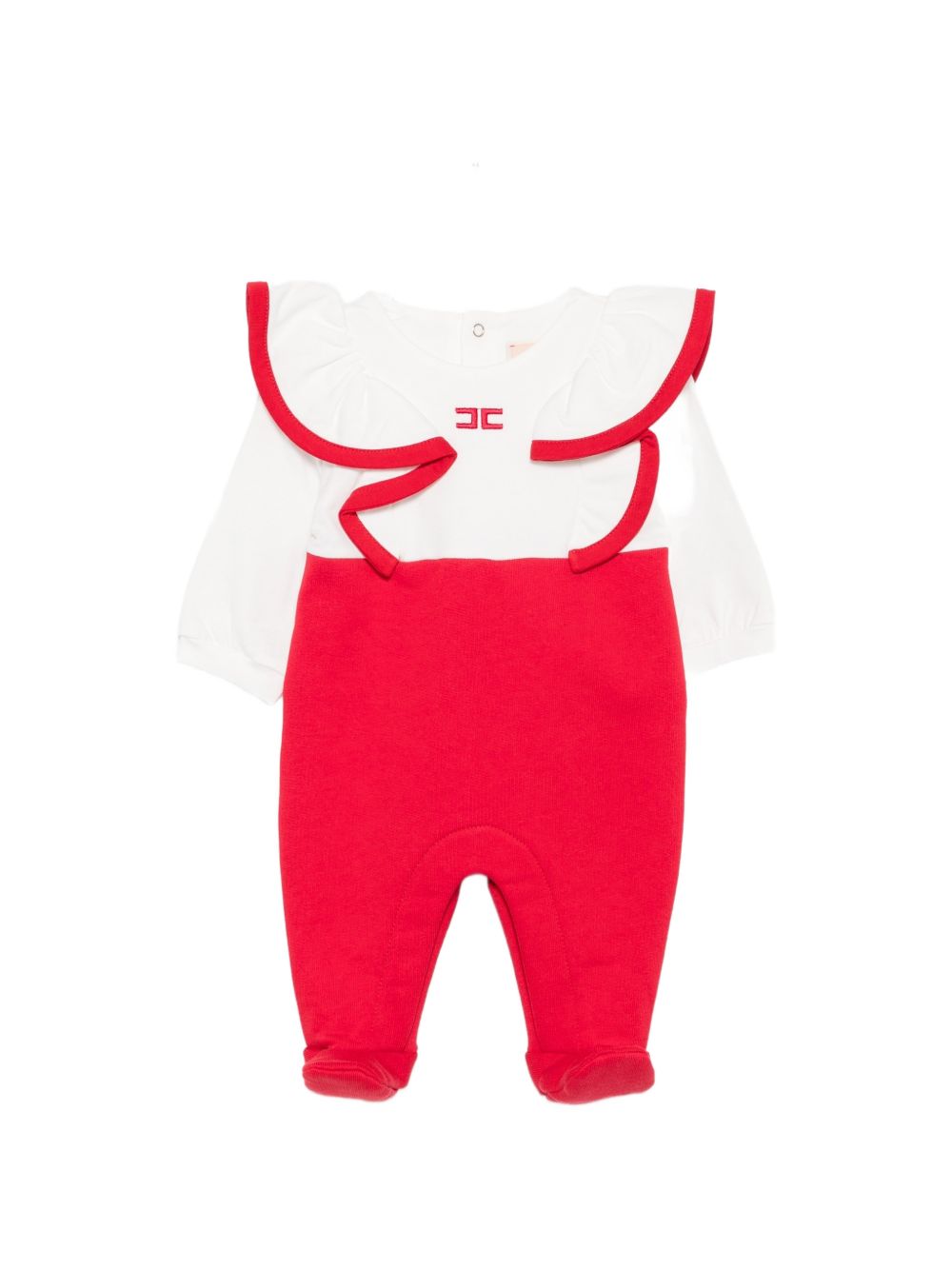 Tutina bianco/rosso per neonata ENTU1610FF002 0182 Elisabetta Franchi Kids 