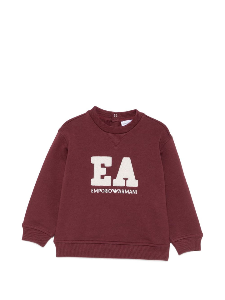 Felpa bordeaux per neonato EB001458AF26020 UA343 Emporio Armani Kids 