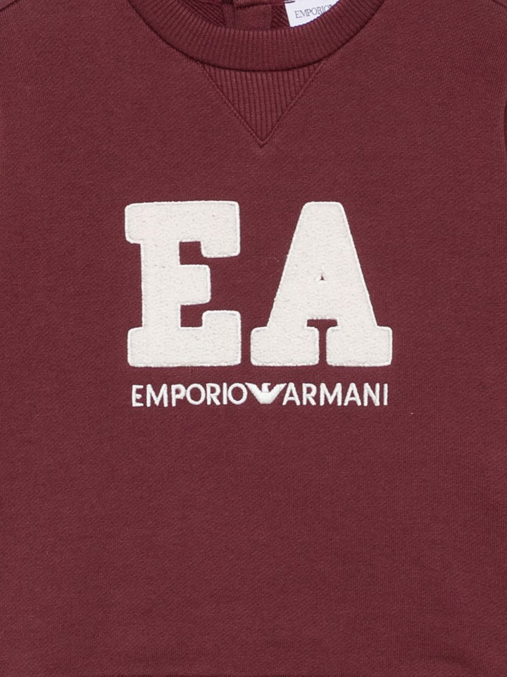 Felpa bordeaux per neonato EB001458AF26020 UA343 Emporio Armani Kids 