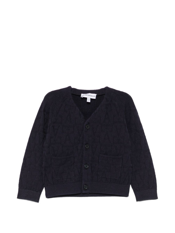 Cardigan blu navy per neonato EB001596AF27303 UB118 Emporio Armani Kids 