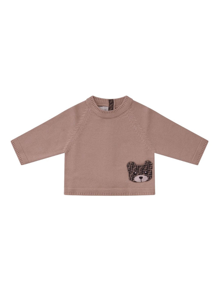 Maglione marrone per neonato BUG211AVVZ F0QU5 Fendi Kids 