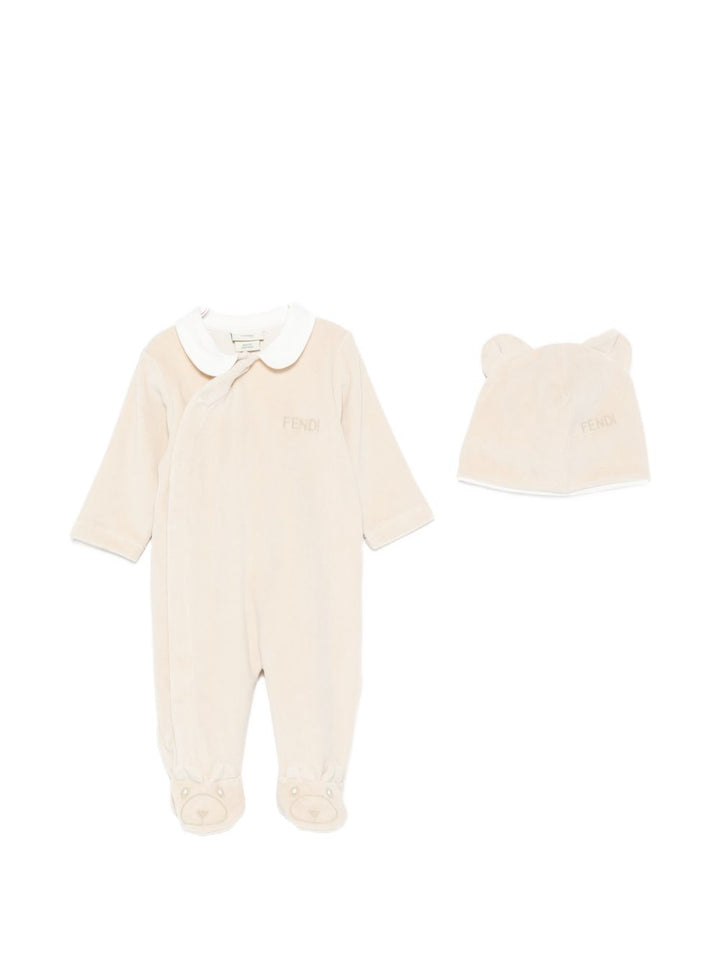 Tutina beige per neonato BUK166AQU6 F19J5 Fendi Kids 
